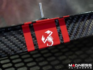 FIAT 500 Rear Diffuser - Carbon Fiber - Red Racing Stripe w/ White Scorpion